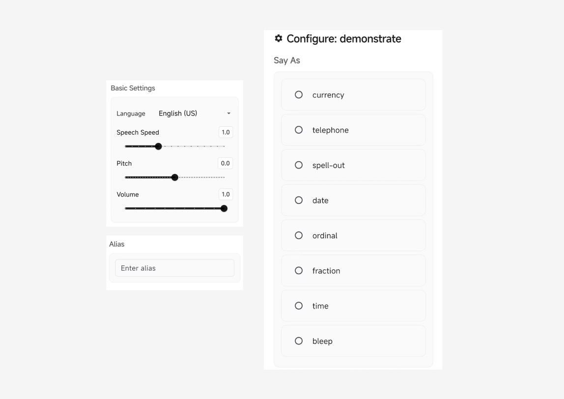 Custom pronunciation settings