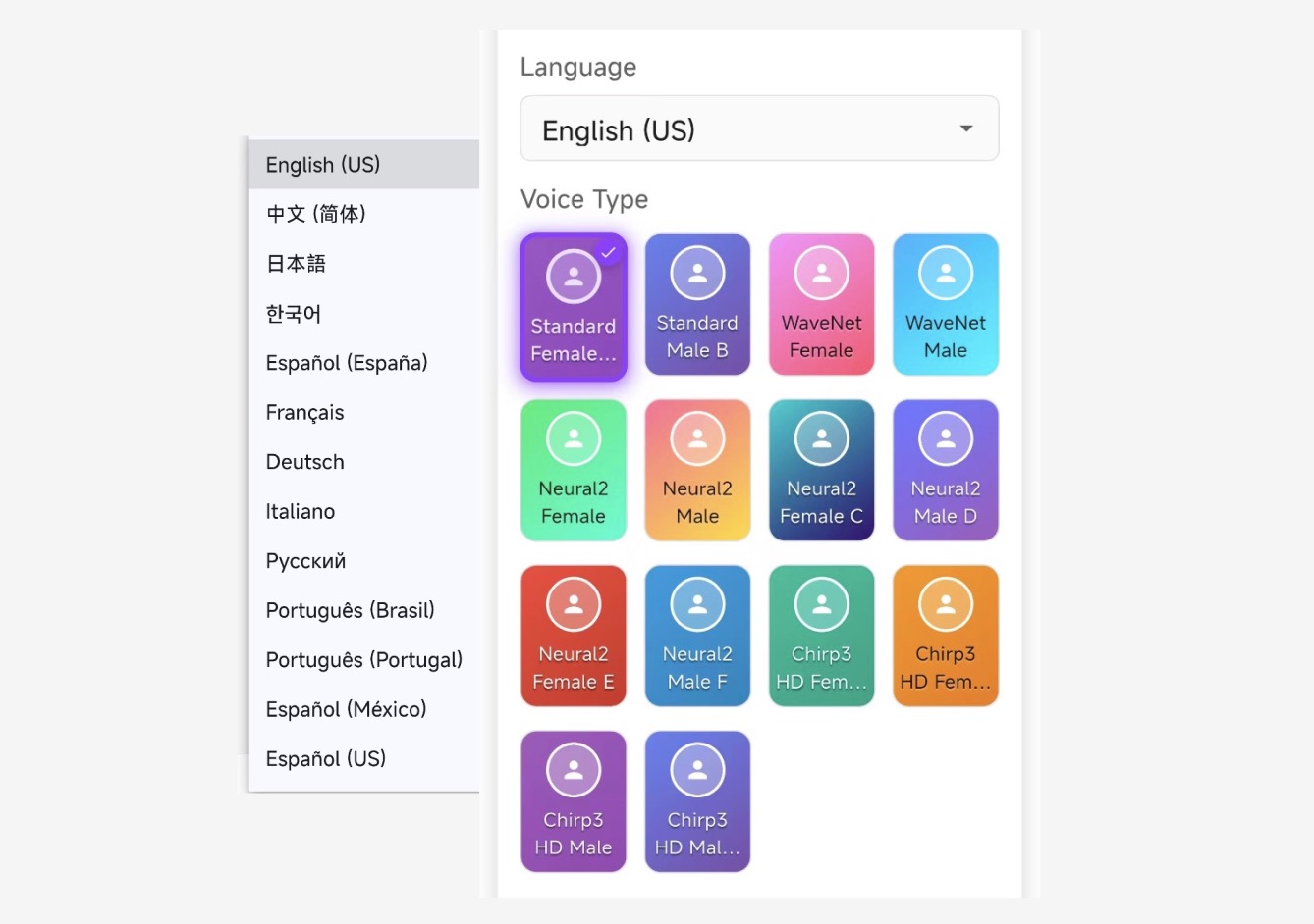 Mixed language voice synthesis